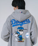 【PEANUTS/ピーナッツ】【ユニセックスデザインでリンクコーデにも◎】MLB×PEANUTS 裏起毛ジップパーカー 保温 キャラクター ドジャース ヤンキース ホワイトソックス