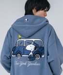 【PEANUTS/ピーナッツ】【ユニセックスデザインでリンクコーデにも◎】MLB×PEANUTS 裏起毛ジップパーカー 保温 キャラクター ドジャース ヤンキース ホワイトソックス