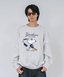 【PEANUTS/ピーナッツ】【ユニセックスデザインでリンクコーデにも◎】MLB×PEANUTS 裏起毛トレーナー 保温 キャラクター ドジャース ヤンキース パイレーツ