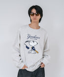 【PEANUTS/ピーナッツ】【ユニセックスデザインでリンクコーデにも◎】MLB×PEANUTS 裏起毛トレーナー 保温 キャラクター ドジャース ヤンキース パイレーツ