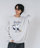 【PEANUTS/ピーナッツ】【ユニセックスデザインでリンクコーデにも◎】MLB×PEANUTS 裏起毛トレーナー 保温 キャラクター ドジャース ヤンキース パイレーツ