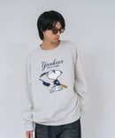 【PEANUTS/ピーナッツ】【ユニセックスデザインでリンクコーデにも◎】MLB×PEANUTS 裏起毛トレーナー 保温 キャラクター ドジャース ヤンキース パイレーツ