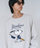 【PEANUTS/ピーナッツ】【ユニセックスデザインでリンクコーデにも◎】MLB×PEANUTS 裏起毛トレーナー 保温 キャラクター ドジャース ヤンキース パイレーツ
