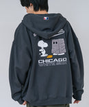 【PEANUTS/ピーナッツ】【ユニセックスデザインでリンクコーデにも◎】MLB×PEANUTS 裏起毛ジップパーカー 保温 キャラクター ドジャース ヤンキース ホワイトソックス