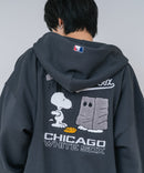【PEANUTS/ピーナッツ】【ユニセックスデザインでリンクコーデにも◎】MLB×PEANUTS 裏起毛ジップパーカー 保温 キャラクター ドジャース ヤンキース ホワイトソックス