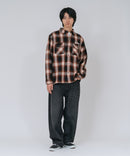 【BEN DAVIS/ベンデイビス】【綿100% ソフトな風合いで着心地◎】バック刺繍ネルチェックシャツ レギュラーカラー 大人カジュアル アメカジ 羽織り ユニセックス