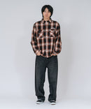 【BEN DAVIS/ベンデイビス】【綿100% ソフトな風合いで着心地◎】バック刺繍ネルチェックシャツ レギュラーカラー 大人カジュアル アメカジ 羽織り ユニセックス
