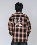 【BEN DAVIS/ベンデイビス】【綿100% ソフトな風合いで着心地◎】バック刺繍ネルチェックシャツ レギュラーカラー 大人カジュアル アメカジ 羽織り ユニセックス