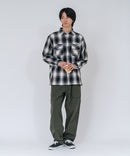 【BEN DAVIS/ベンデイビス】【綿100% ソフトな風合いで着心地◎】バック刺繍ネルチェックシャツ レギュラーカラー 大人カジュアル アメカジ 羽織り ユニセックス