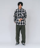 【BEN DAVIS/ベンデイビス】【綿100% ソフトな風合いで着心地◎】バック刺繍ネルチェックシャツ レギュラーカラー 大人カジュアル アメカジ 羽織り ユニセックス