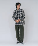【BEN DAVIS/ベンデイビス】【綿100% ソフトな風合いで着心地◎】バック刺繍ネルチェックシャツ レギュラーカラー 大人カジュアル アメカジ 羽織り ユニセックス