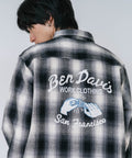 【BEN DAVIS/ベンデイビス】【綿100% ソフトな風合いで着心地◎】バック刺繍ネルチェックシャツ レギュラーカラー 大人カジュアル アメカジ 羽織り ユニセックス
