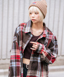 【BEVERLY HILLS POLO CLUB/ビバリーヒルズポロクラブ】シャギーチェックジャケット