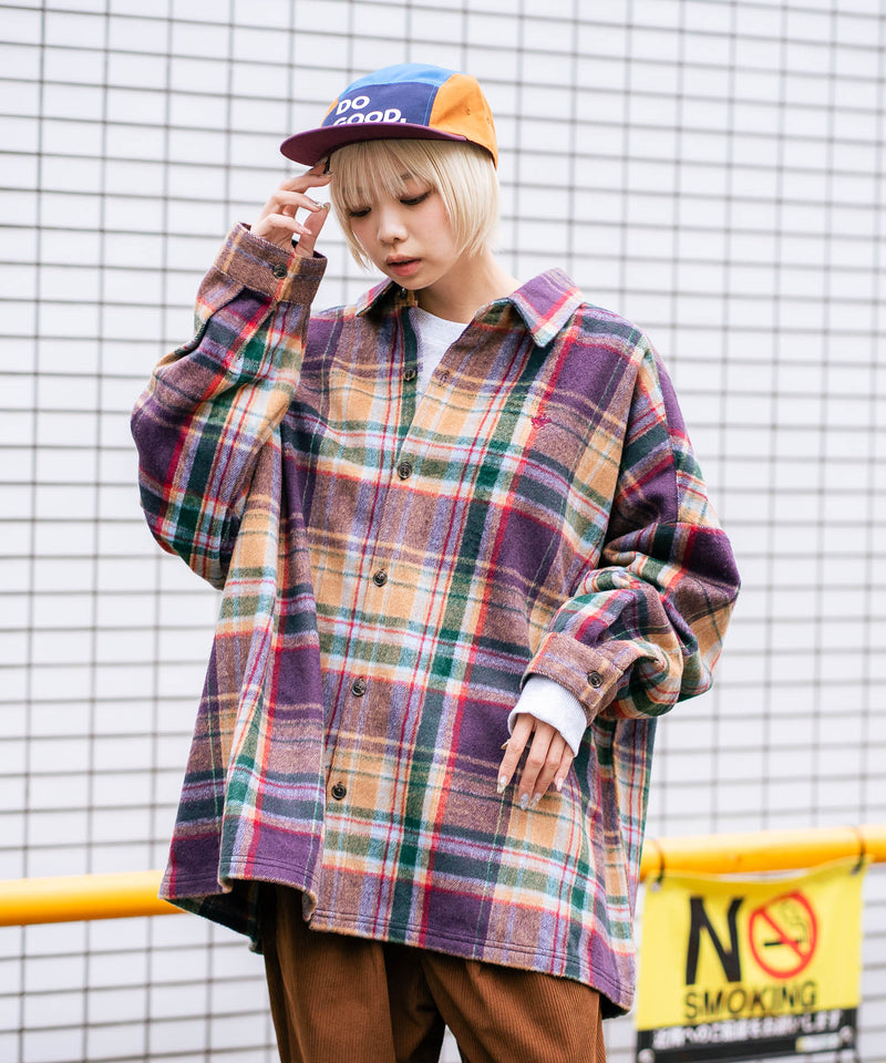 【BEVERLY HILLS POLO CLUB/ビバリーヒルズポロクラブ】シャギーチェックジャケット