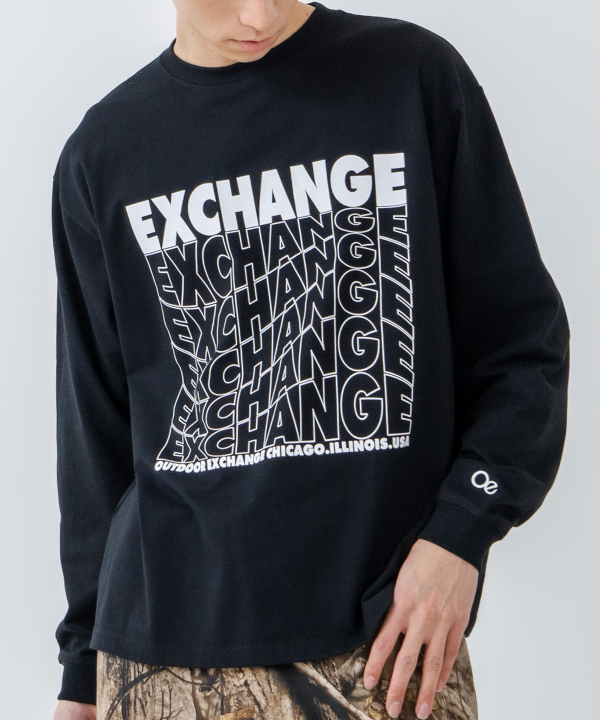 OUTDOOR EXCHANGE/アウトドアエクスチェンジ】ウェーブプリント ロンT