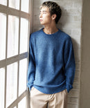 ふんわり もちもちのやみつきな触り心地 ふわもちモール 畦編み クルー ネックセーター BLUE STANDARD ブルースタンダード