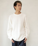 ふんわり もちもちのやみつきな触り心地 ふわもちモール 畦編み クルー ネックセーター BLUE STANDARD ブルースタンダード