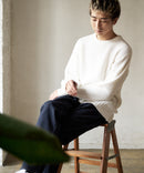 ふんわり もちもちのやみつきな触り心地 ふわもちモール 畦編み クルー ネックセーター BLUE STANDARD ブルースタンダード