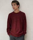 ふんわり もちもちのやみつきな触り心地 ふわもちモール 畦編み クルー ネックセーター BLUE STANDARD ブルースタンダード