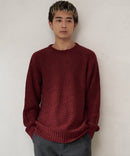 ふんわり もちもちのやみつきな触り心地 ふわもちモール 畦編み クルー ネックセーター BLUE STANDARD ブルースタンダード