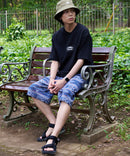 ペンギン プリント ミニ 裏毛 ショート パンツ さらさら BLUE STANDARD ブルースタンダード