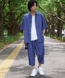 ドライタッチ 吸水速乾 ストレッチ楊柳クロップドパンツ BLUE STANDARD ブルースタンダード