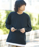 ZERO STAIN フェイク レイヤード ビッグ シルエット ロンT 汗染みの目立たない Tシャツ 撥水 防汚 UVカット 紫外線対策 ❘ジーンズメイト公式オンラインショップ