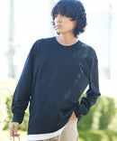 ZERO STAIN フェイク レイヤード ビッグ シルエット ロンT 汗染みの目立たない Tシャツ 撥水 防汚 UVカット 紫外線対策 ❘ジーンズメイト公式オンラインショップ