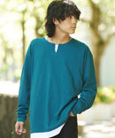ZERO STAIN フェイク レイヤード ビッグ シルエット ロンT 汗染みの目立たない Tシャツ 撥水 防汚 UVカット 紫外線対策 ❘ジーンズメイト公式オンラインショップ