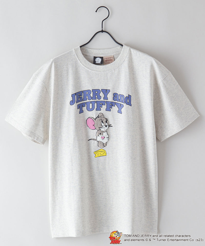 【TOM AND JERRY】 トムとジェリー タフィー   Tシャツ ドロップ ショルダー オーバーサイズ OUTDOOR PRODUCTS アウトドアプロダクツ