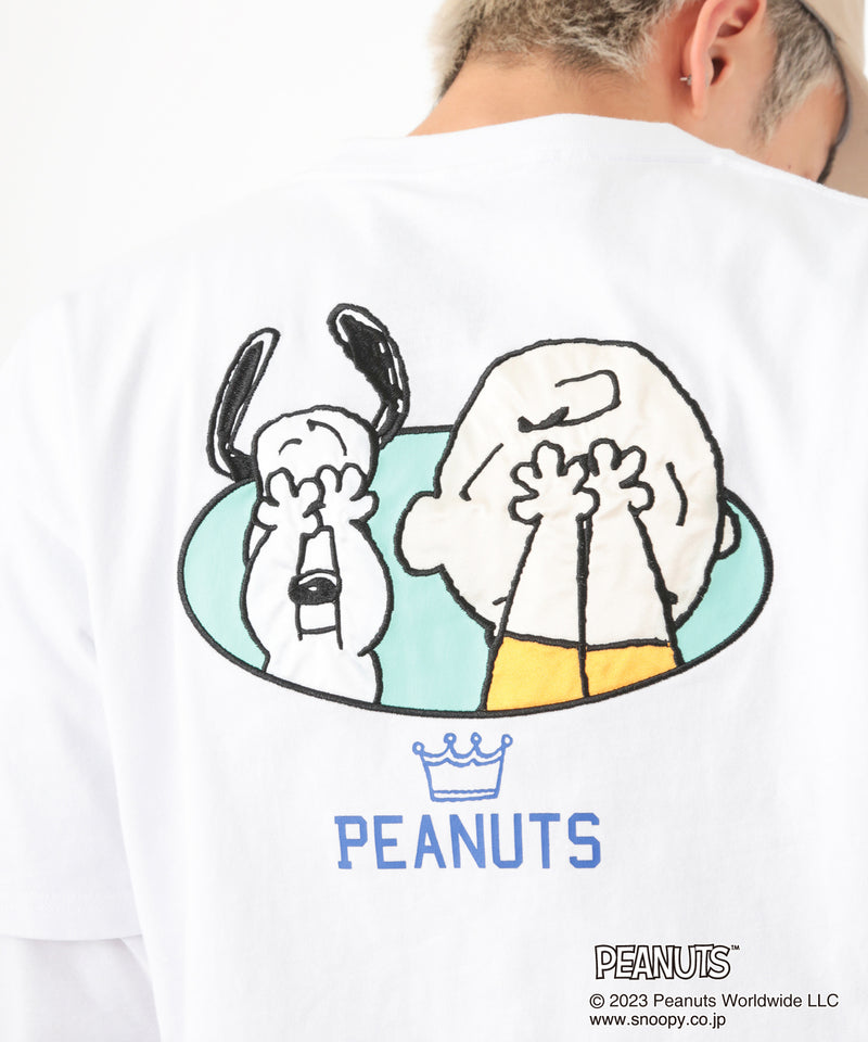 【PEANUTS】 ピーナッツ スヌーピー Tシャツ ドロップ ショルダー オーバーサイズ  OUTDOOR PRODUCTS アウトドアプロダクツ