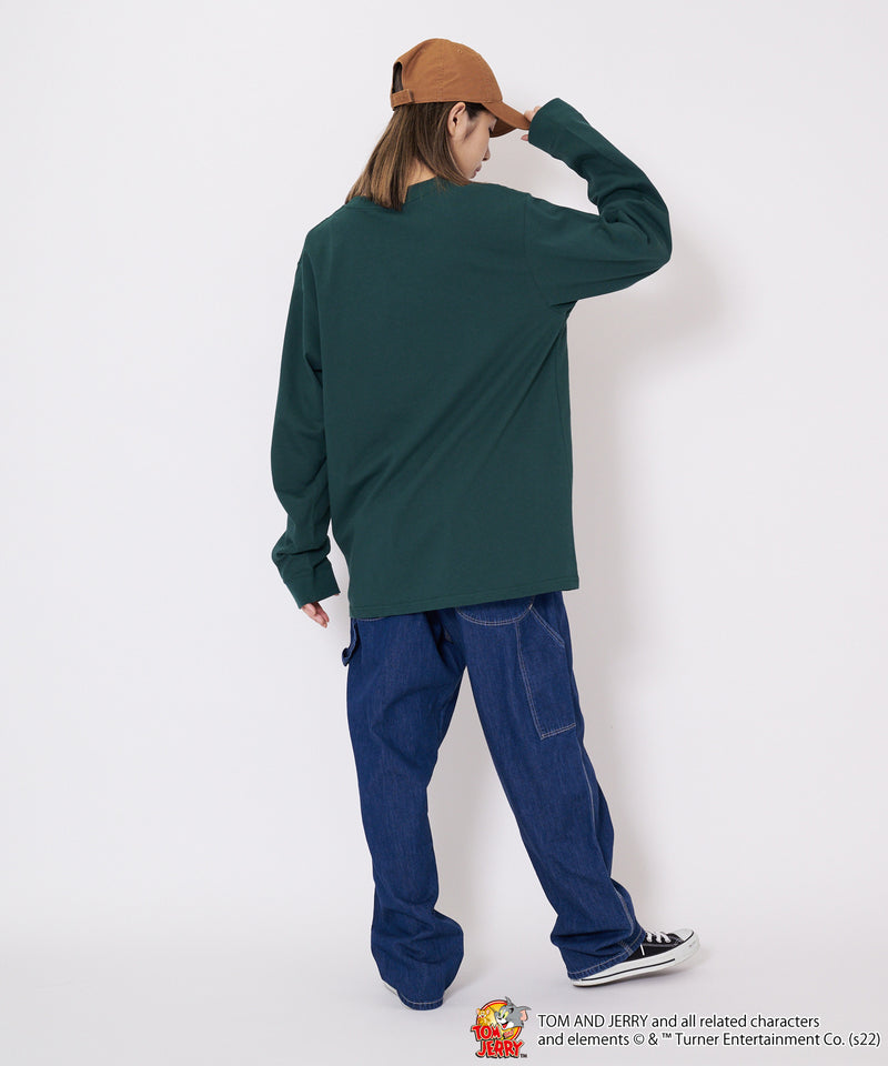 【TOM AND JERRY　トムとジェリー】 オリジナル デザイン ロング Tシャツ 長袖
