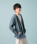 【KAITEKI+】ドライタッチ 吸水 速乾 ストレッチ イージーケア ドライリップル ボタン カーディガン  快適 カイテキ