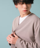 【KAITEKI+】ドライタッチ 吸水 速乾 ストレッチ イージーケア ドライリップル ボタン カーディガン  快適 カイテキ