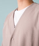 【KAITEKI+】ドライタッチ 吸水 速乾 ストレッチ イージーケア ドライリップル ボタン カーディガン  快適 カイテキ