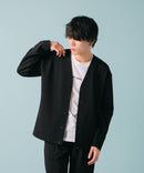 【KAITEKI+】ドライタッチ 吸水 速乾 ストレッチ イージーケア ドライリップル ボタン カーディガン  快適 カイテキ