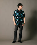 接触冷感 総柄 アロハシャツ レーヨン100％ オープンカラー 開襟 ストリート モード カジュアル 夏服  UNIIT ユニット