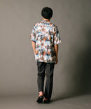 接触冷感 総柄 アロハシャツ レーヨン100％ オープンカラー 開襟 ストリート モード カジュアル 夏服  UNIIT ユニット