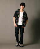 接触冷感 総柄 アロハシャツ レーヨン100％ オープンカラー 開襟 ストリート モード カジュアル 夏服  UNIIT ユニット