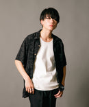 接触冷感 総柄 アロハシャツ レーヨン100％ オープンカラー 開襟 ストリート モード カジュアル 夏服  UNIIT ユニット
