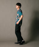 接触冷感 総柄 アロハシャツ レーヨン100％ オープンカラー 開襟 ストリート モード カジュアル 夏服  UNIIT ユニット