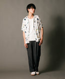 接触冷感 総柄 アロハシャツ レーヨン100％ オープンカラー 開襟 ストリート モード カジュアル 夏服  UNIIT ユニット