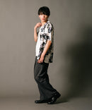 接触冷感 総柄 アロハシャツ レーヨン100％ オープンカラー 開襟 ストリート モード カジュアル 夏服  UNIIT ユニット