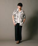 接触冷感 総柄 アロハシャツ レーヨン100％ オープンカラー 開襟 ストリート モード カジュアル 夏服  UNIIT ユニット