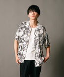 接触冷感 総柄 アロハシャツ レーヨン100％ オープンカラー 開襟 ストリート モード カジュアル 夏服  UNIIT ユニット