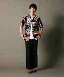 接触冷感 総柄 アロハシャツ レーヨン100％ オープンカラー 開襟 ストリート モード カジュアル 夏服  UNIIT ユニット