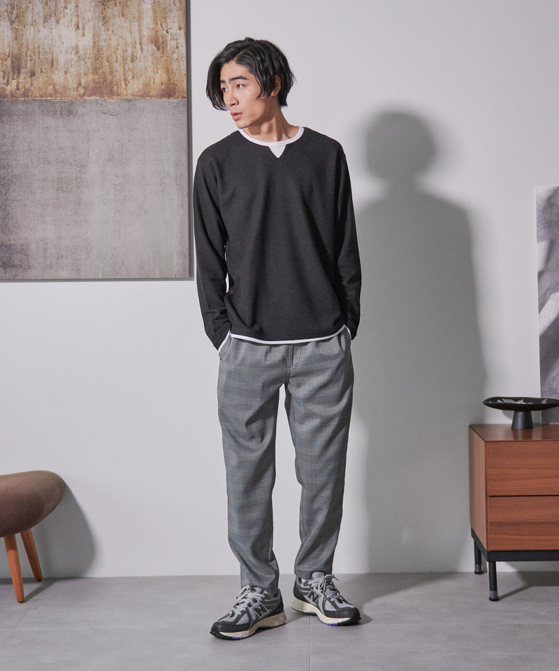 快適 リネン タッチ イージー パンツ BLUE STANDARD ブルー スタンダード