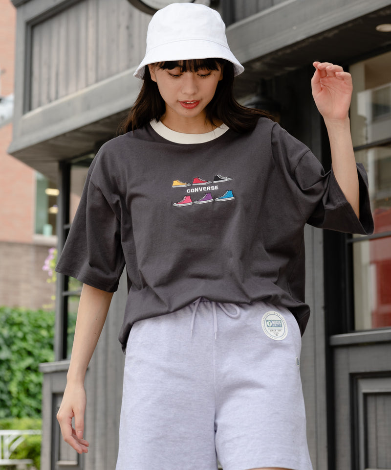 シューズ 柄 刺繍 Tシャツ