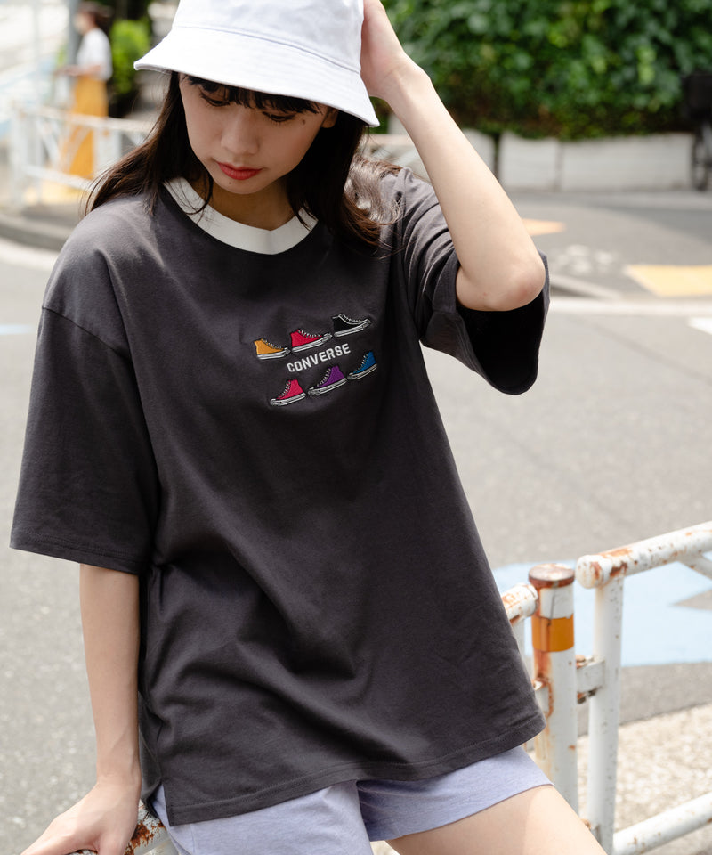 シューズ 柄 刺繍 Tシャツ