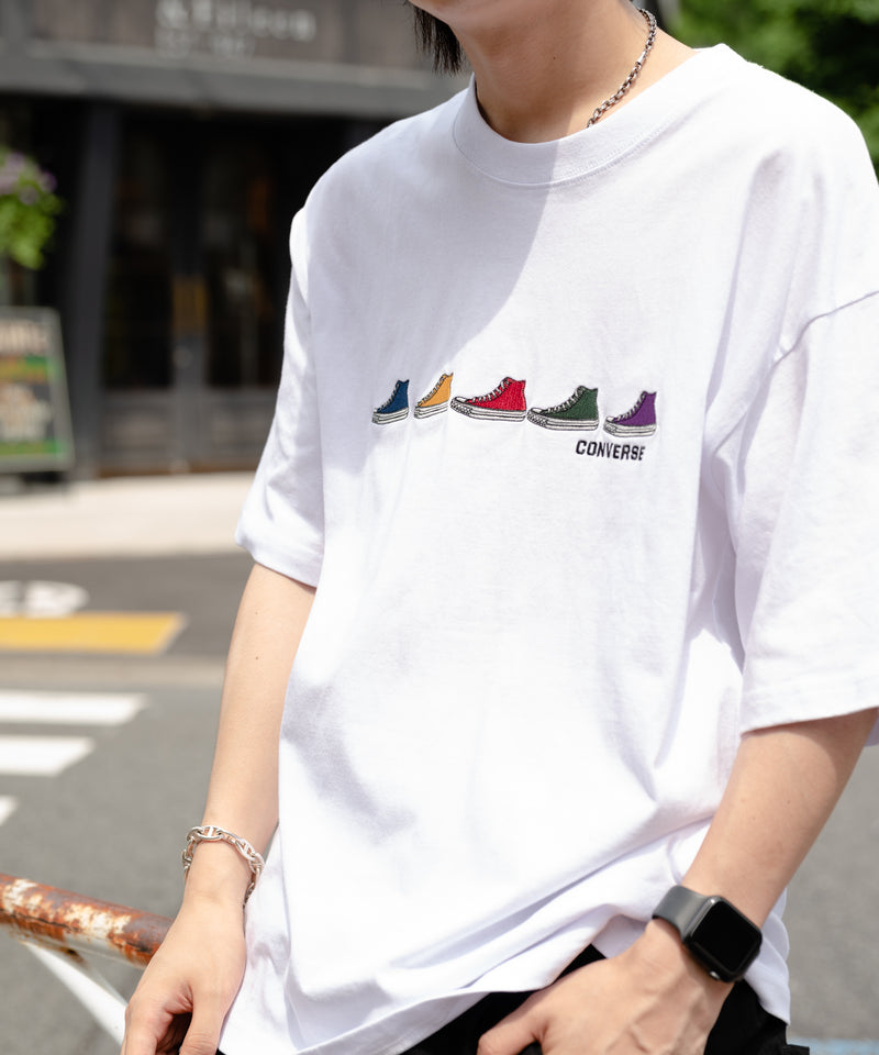 シューズ 柄 刺繍 Tシャツ